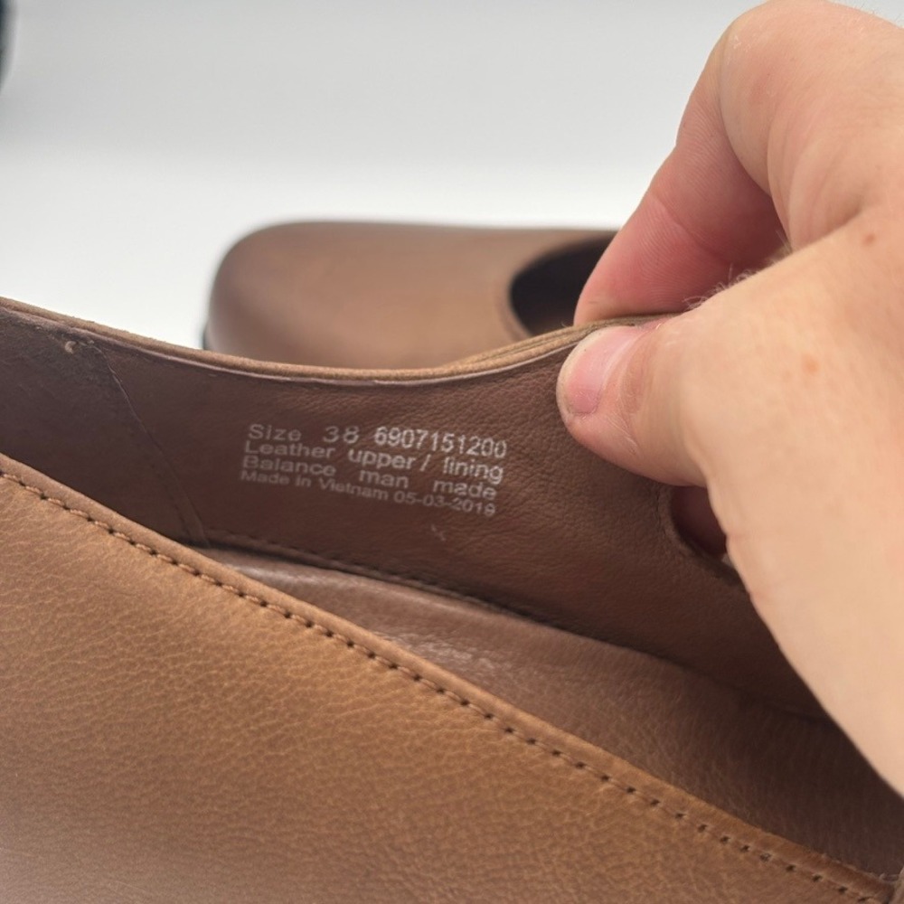 Dansko Lanie Mary Jane Women Sz 38 Brown Leather Wedge Comfort Shoes - Picture 7 of 14